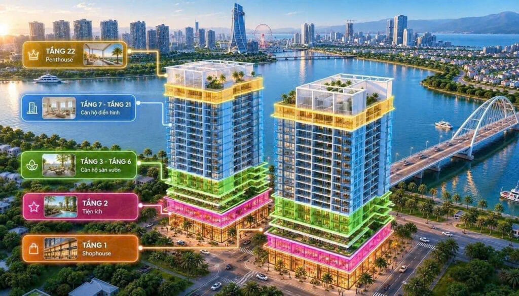 bố trí công năng slight tower da nang